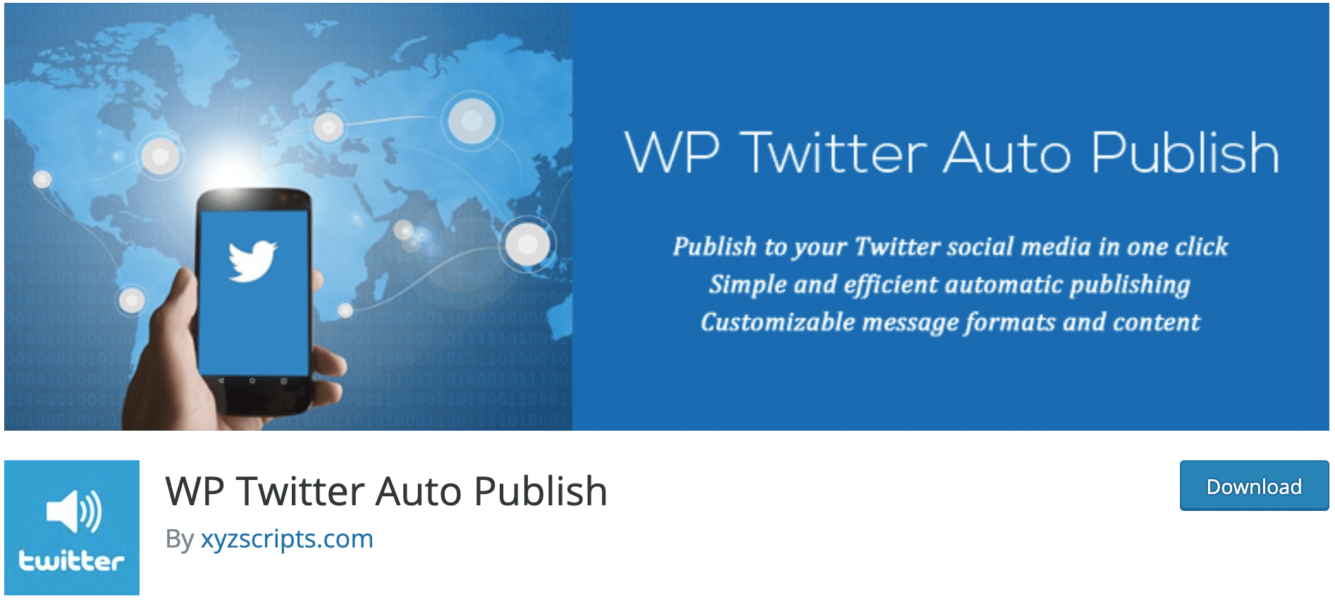 WP Twitter Auto Publish plugin on WordPress official directory.