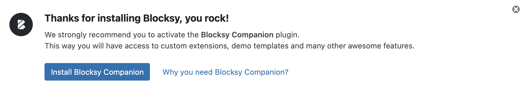 Suggestion to install the Blocksy Companion plugin.