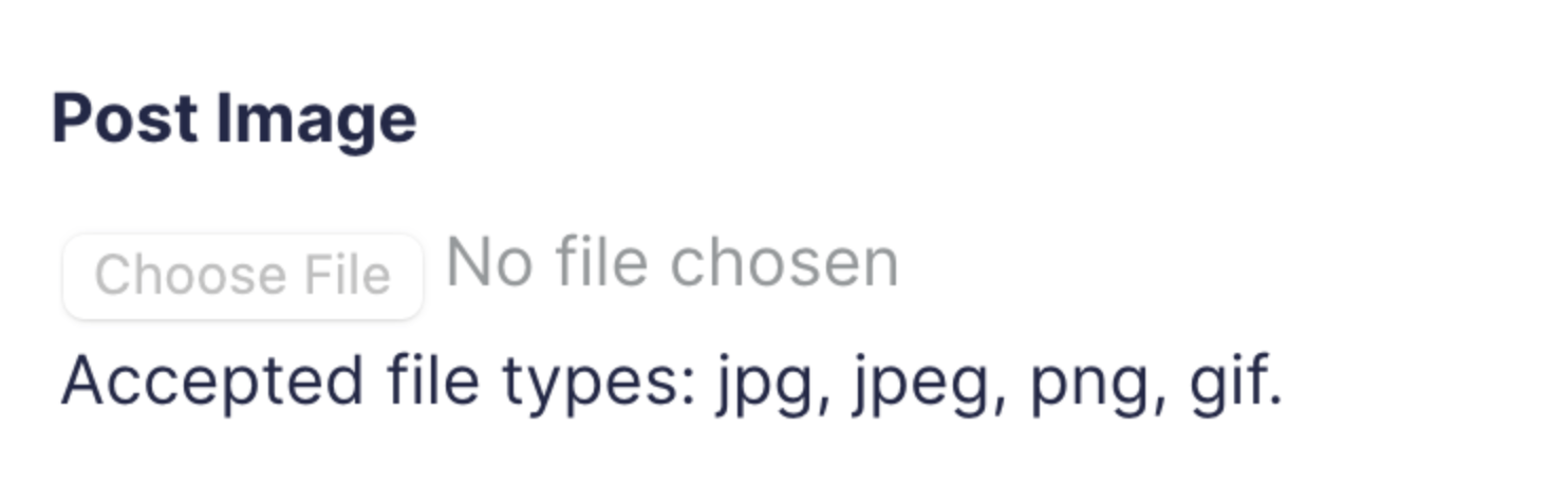 Choose File (jpg, jpeg, png, gif) to post an image in Gravity Forms.