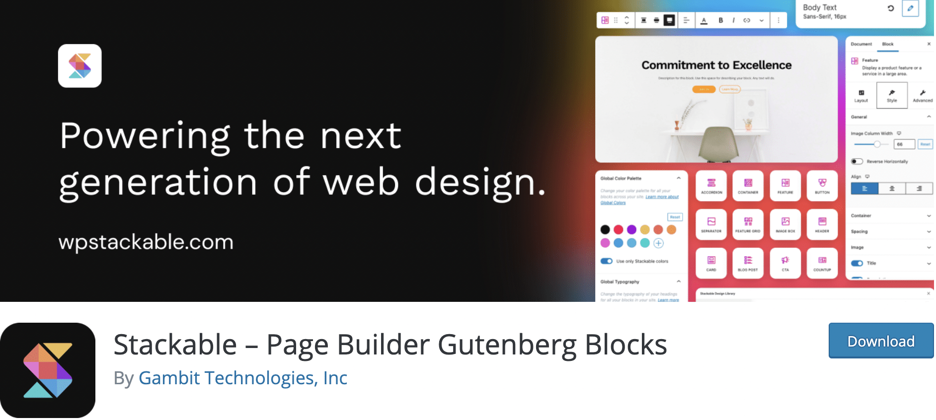 Stackable Page Builder Gutenberg Blocks to download on the official WordPress plugin directory.