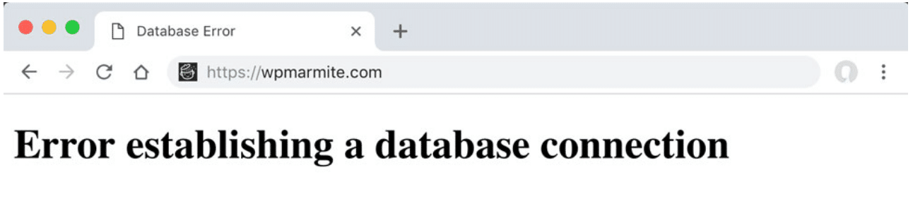 Database connection error