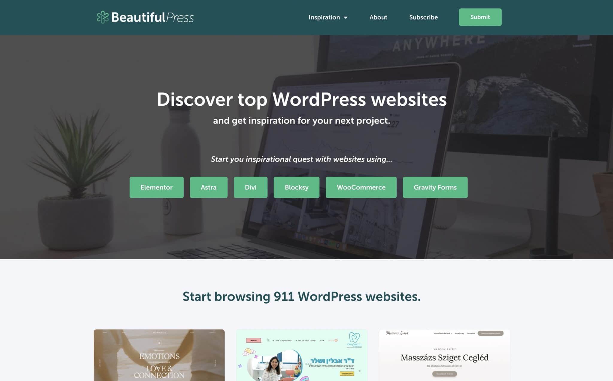 BeautifulPress website homepage.