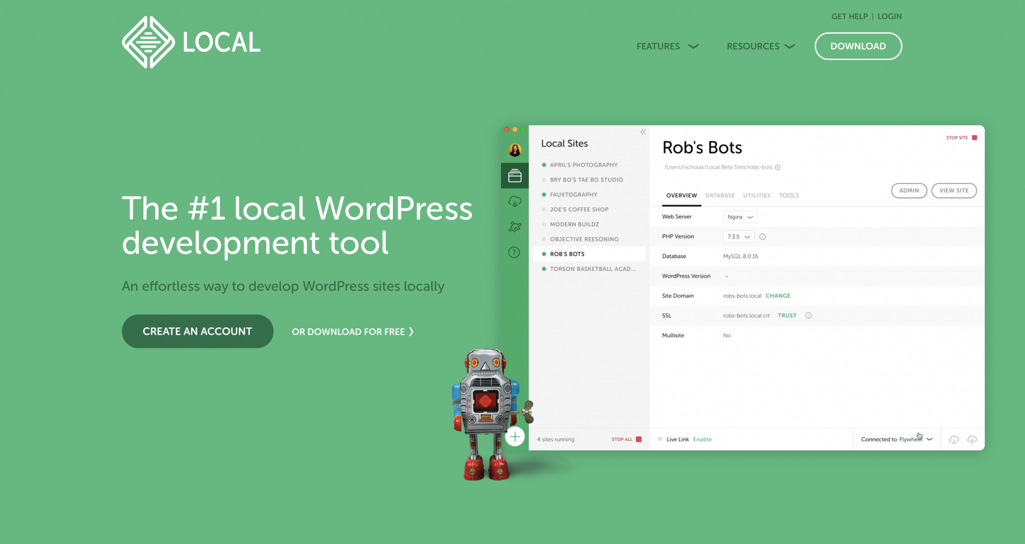 Local is the #1 local WordPress development tool to install WP on your computer.