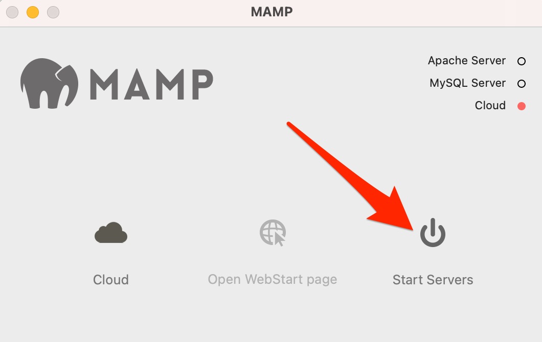 Start servers on MAMP.