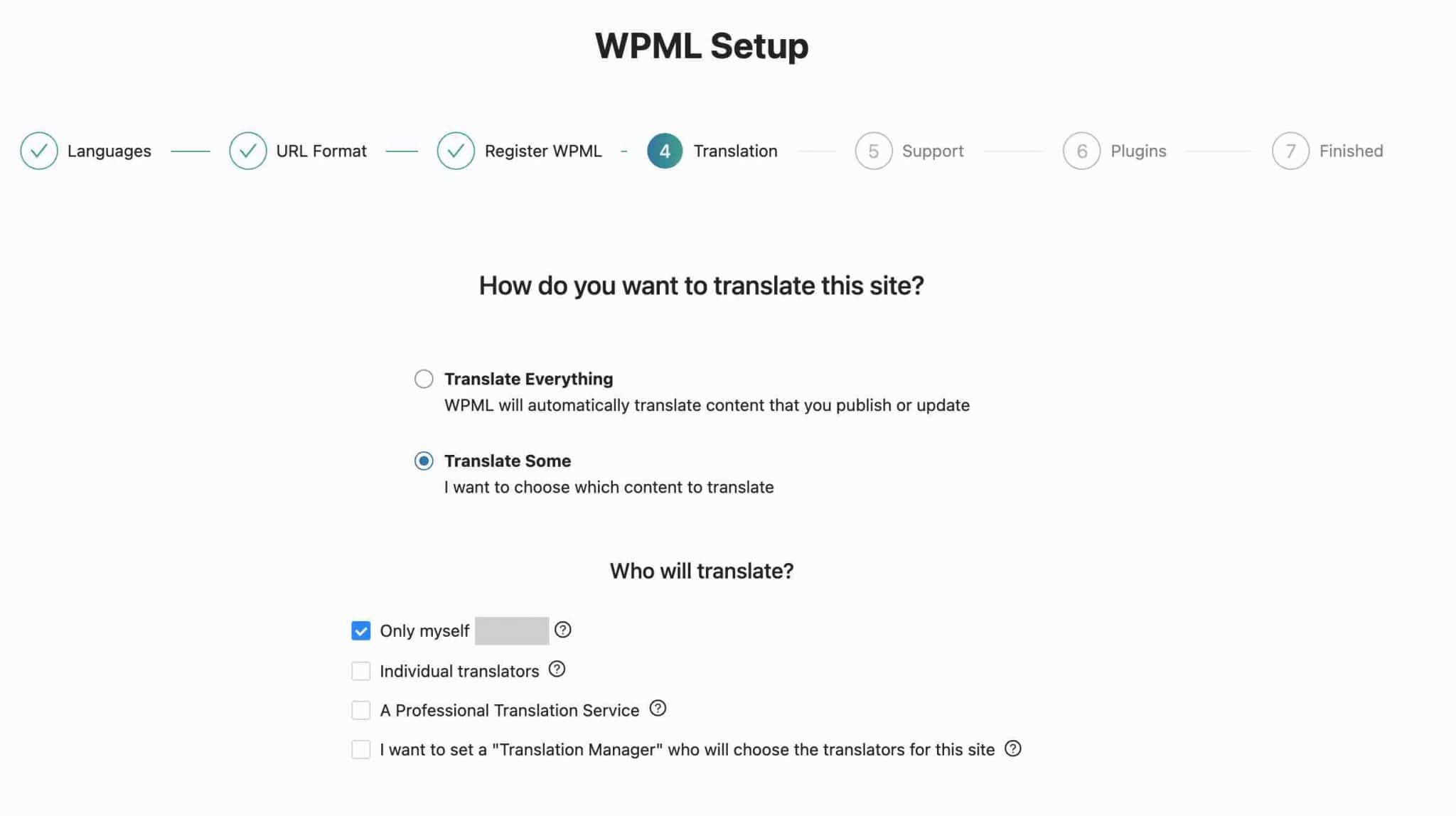 WPML offers different translation options.