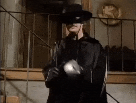 Zorro manie une épée.