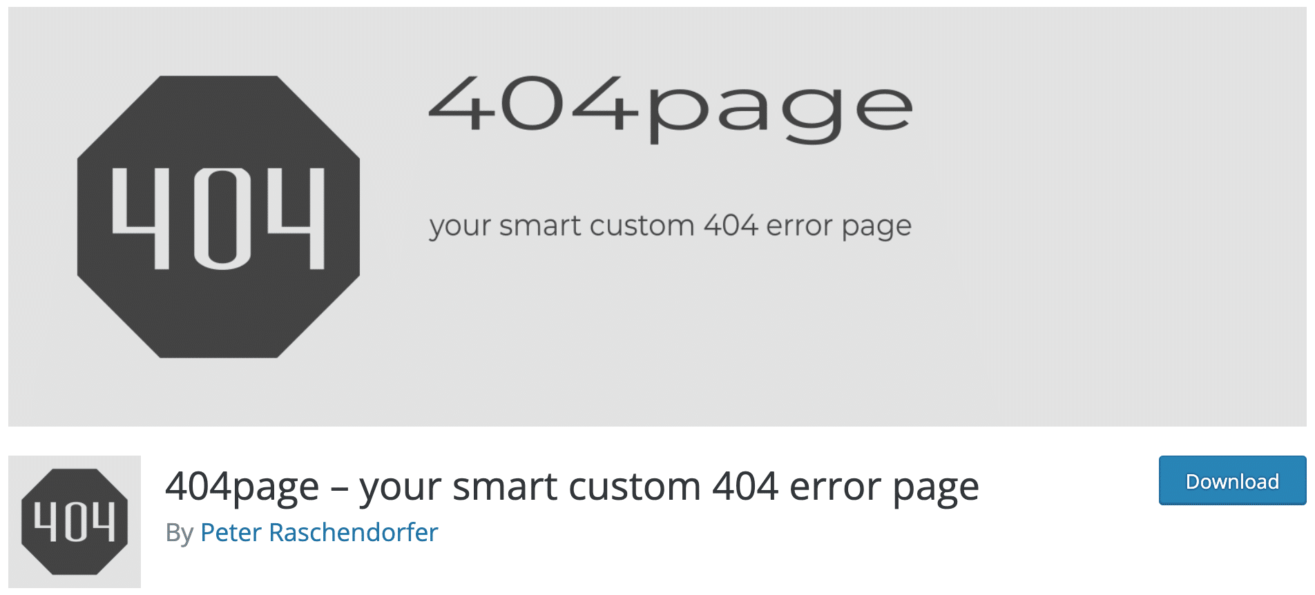 Download the 404page plugin on the WordPress official directory.