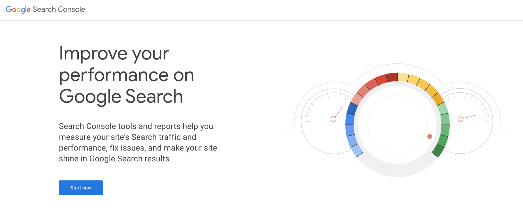 Homepage of Google Search Console.