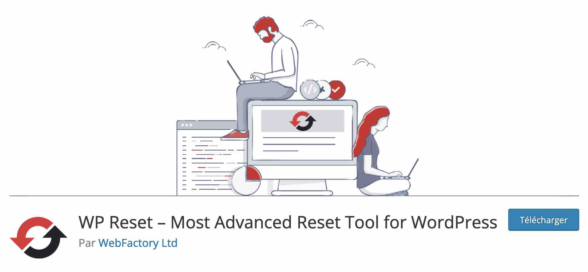 WP Reset permet de réinitialiser WordPress. 