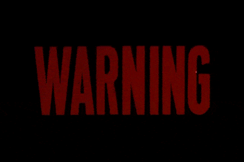 « Warning » écrit en rouge.