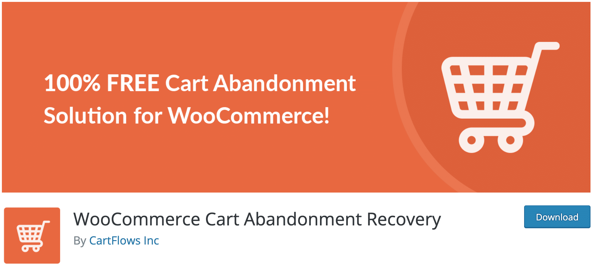 The WooCommerce Cart Abandonment Recovery plugin to download on the WordPress repository.