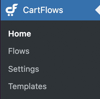 Cartflows menu on the WordPress dashboard.
