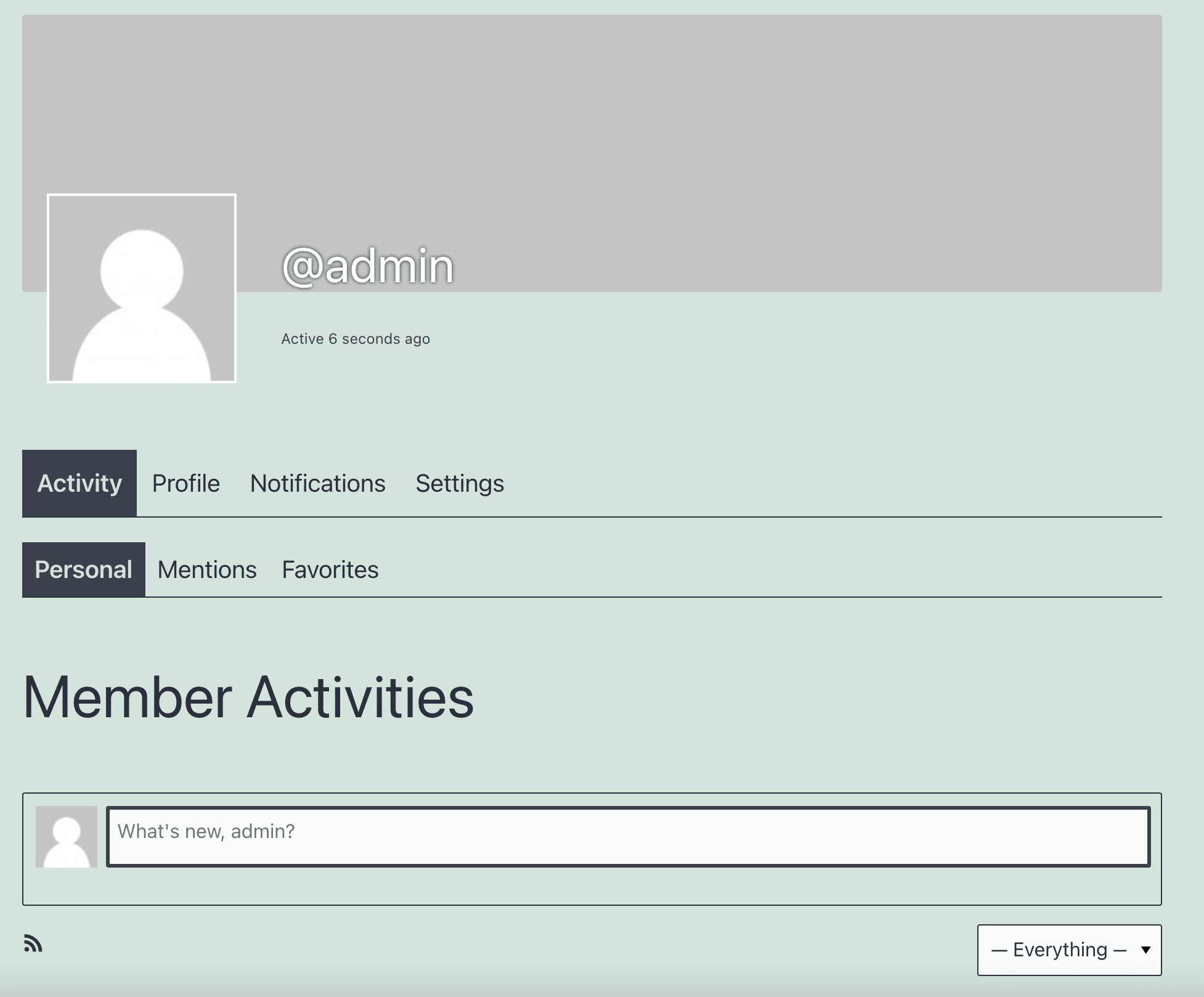 BuddyPress admin page to manage member activities.