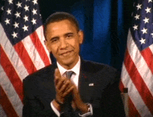 President Obama clapping his hands.
