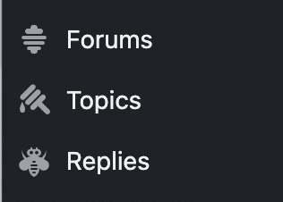 WordPress forum post types.