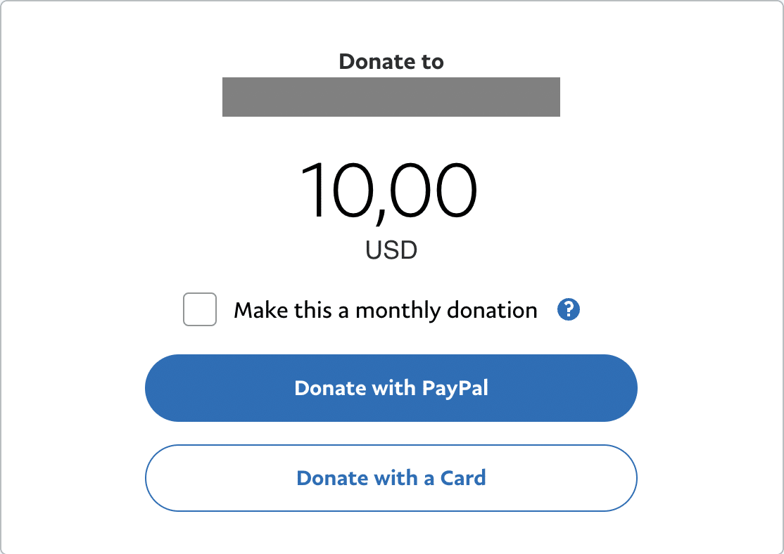 Customers are redirected to a donation interface.