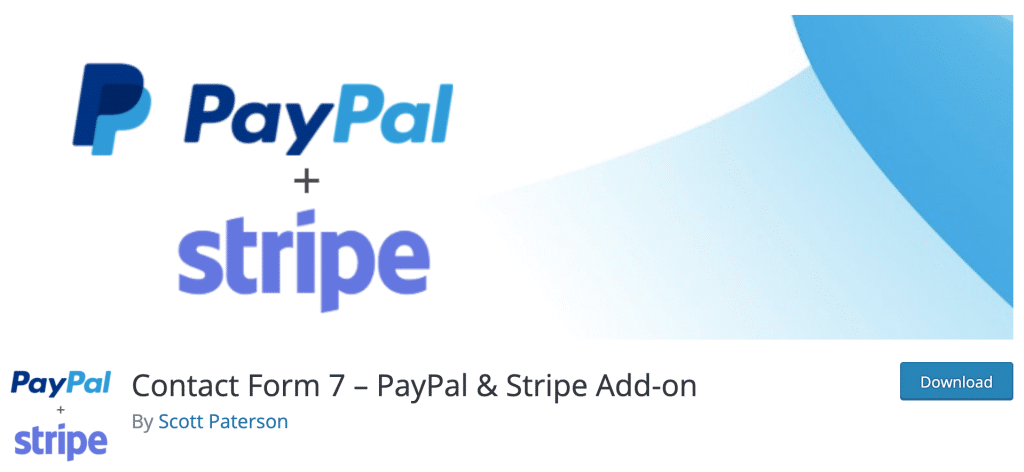 Contact Form 7 - PayPal and Stripe Add-on download button.