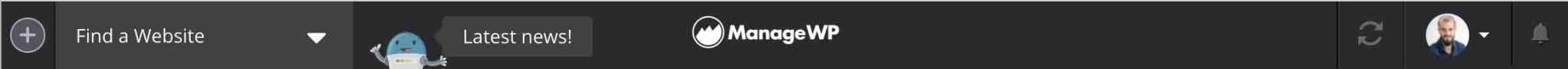 ManageWP's top navigation bar.