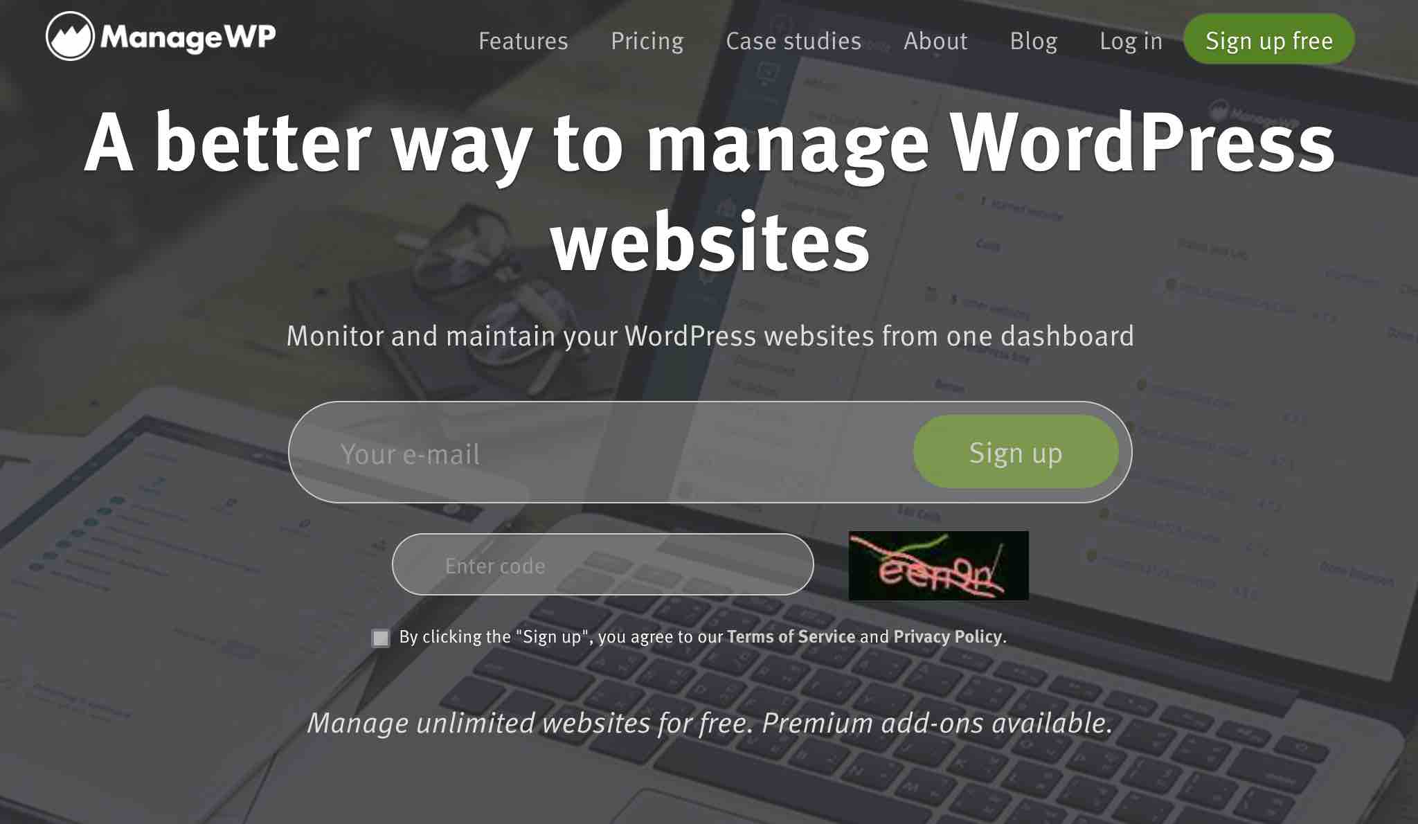 ManageWP allows you to maintain your WordPress sites.