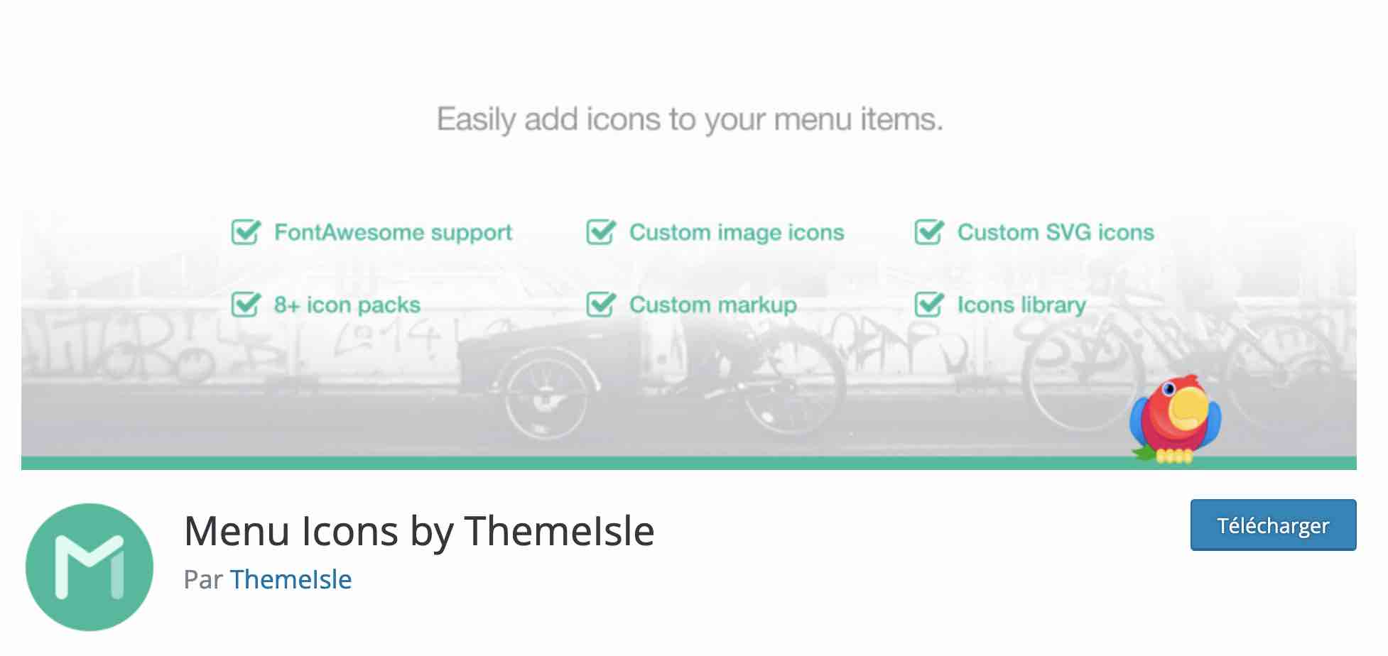 Menu Icons is a WordPress menu plugin that adds icons.