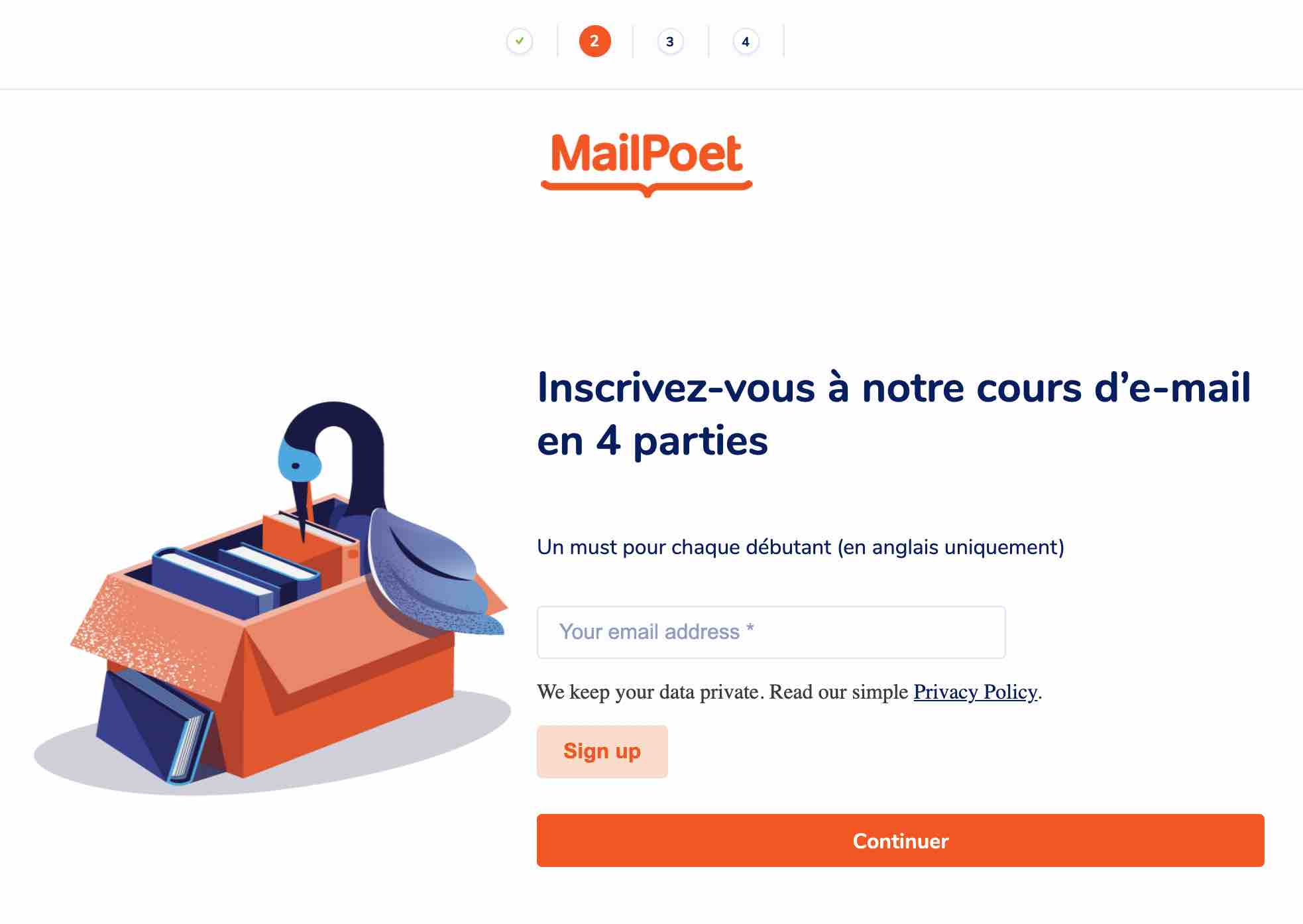 MailPoet email course.
