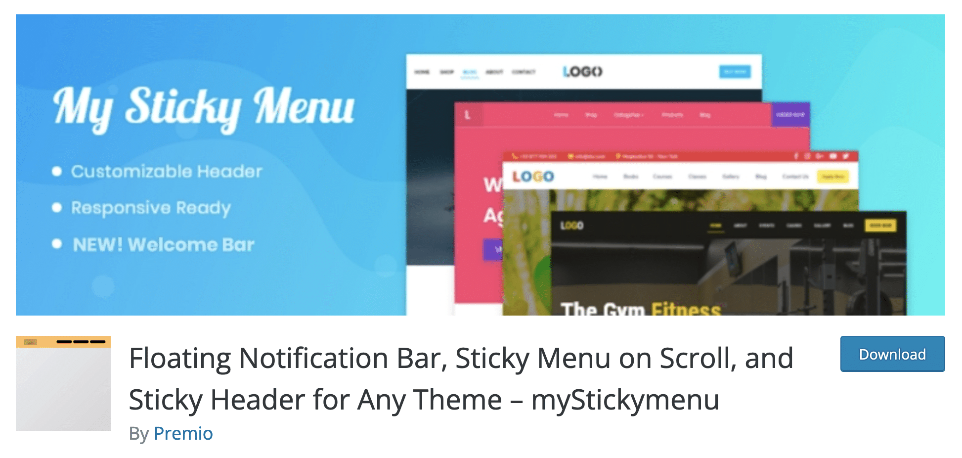 My Sticky Menu helps to create a menu displayed at the top of the screen on WordPress.
