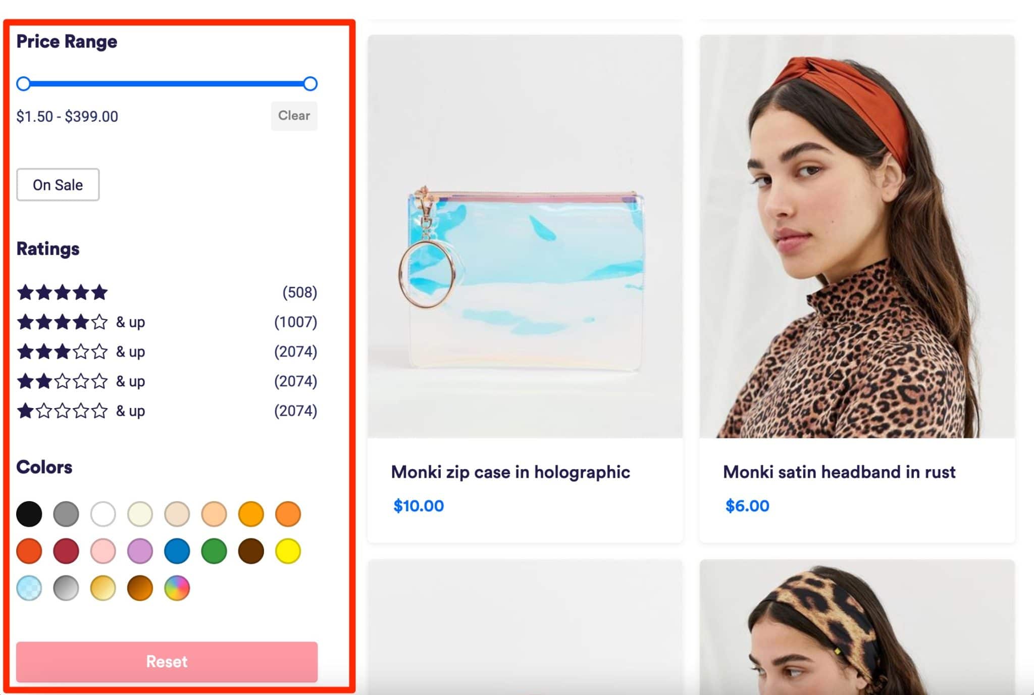 WP Grid Builder allows you to create filters for e-commerce.