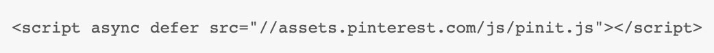 A JavaScript code snippet for adding a Pinterest button to WordPress.