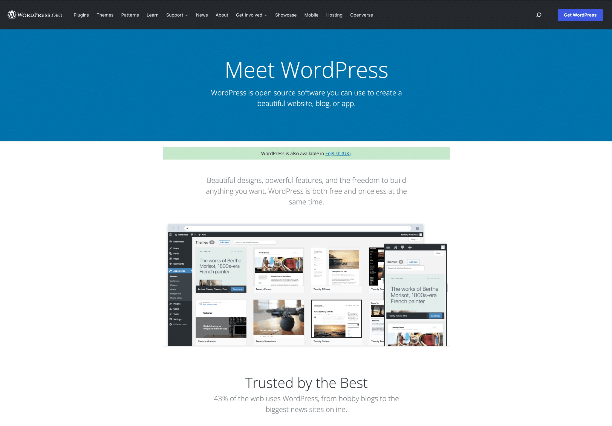 WordPress.org homepage