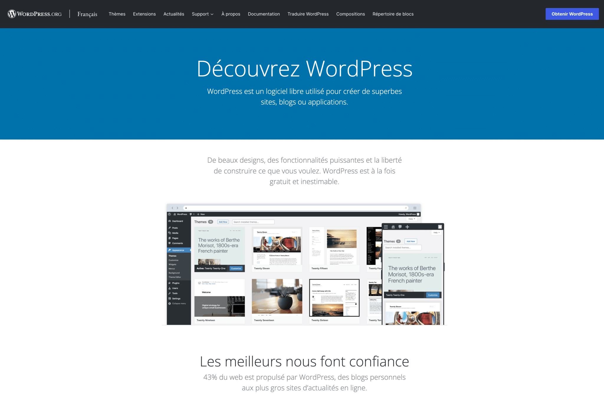 WordPress.org website homepage.