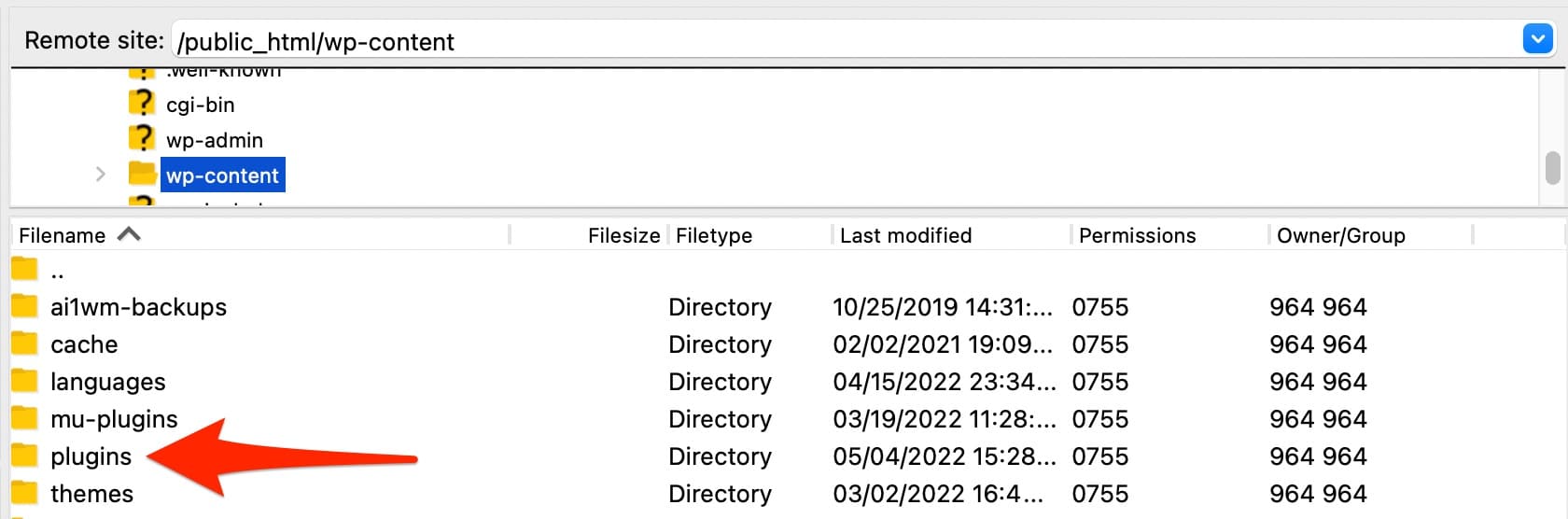 The FTP plugin directory. 