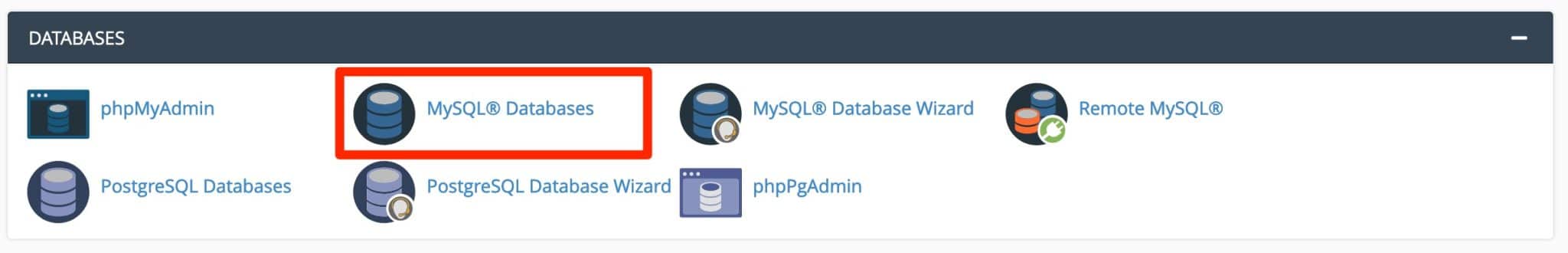 cPanel MySQL Databases. 