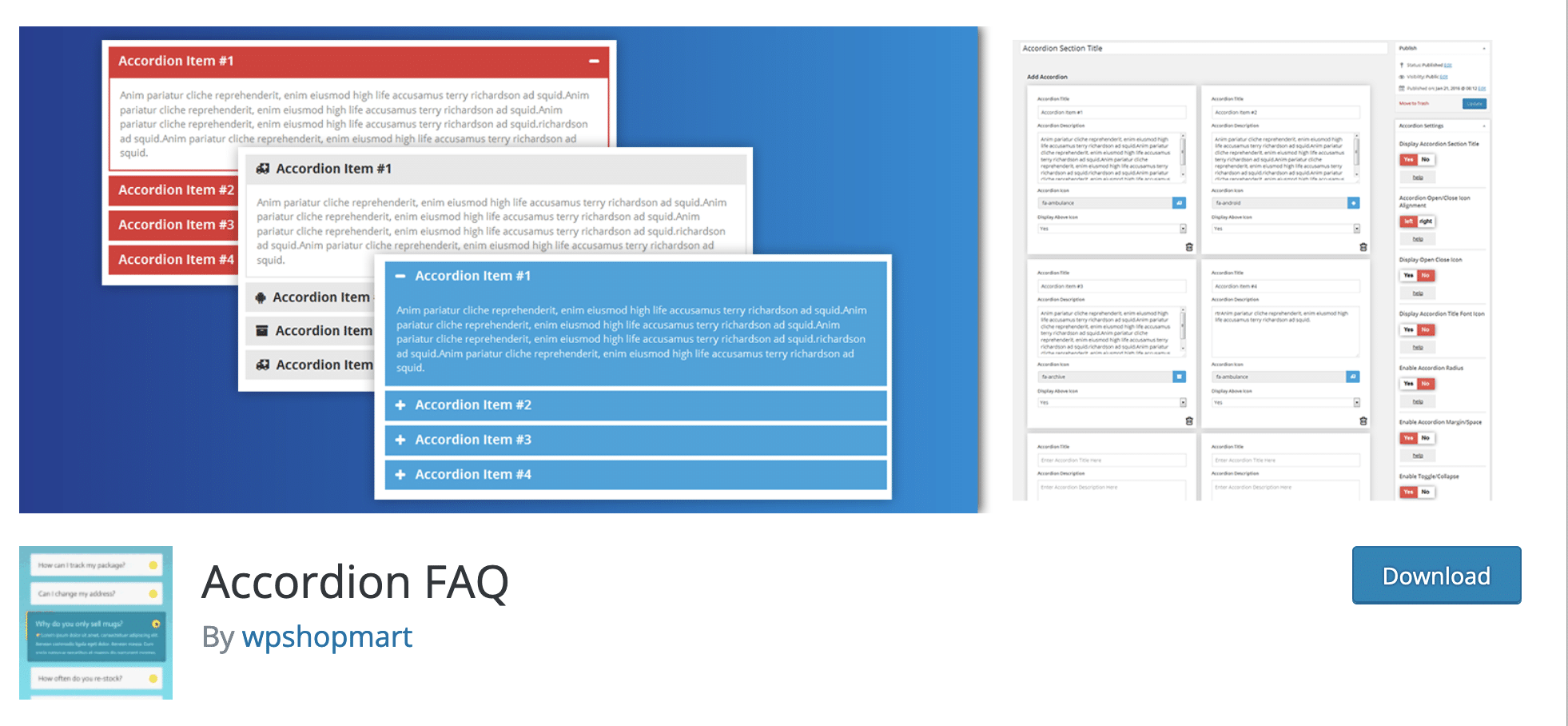 Accordion FAQ is FAQ plugin on  WordPress.