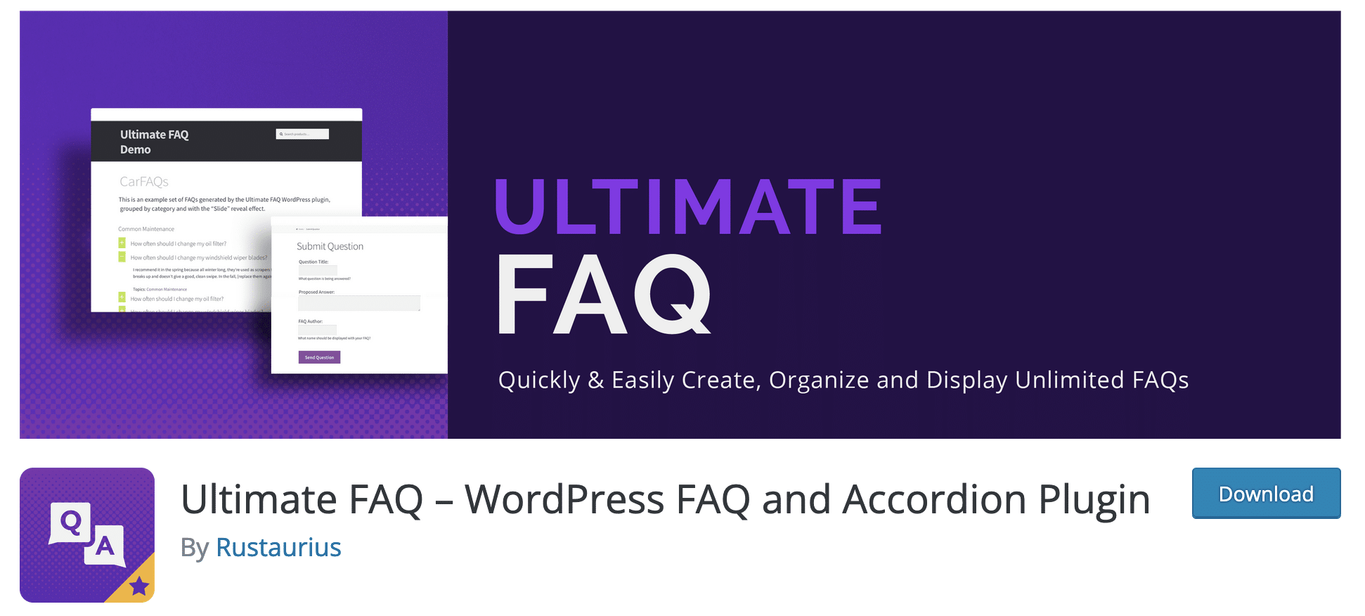 Ultimate FAQ plugin to add FAQs to your site on WordPress.
