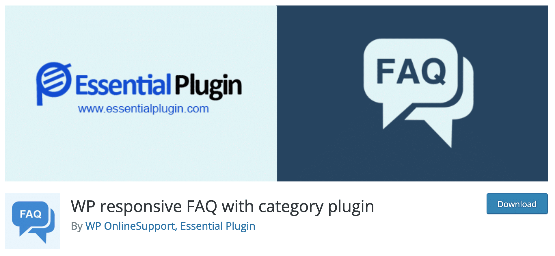 WP responsive FAQ with category plugin download page.