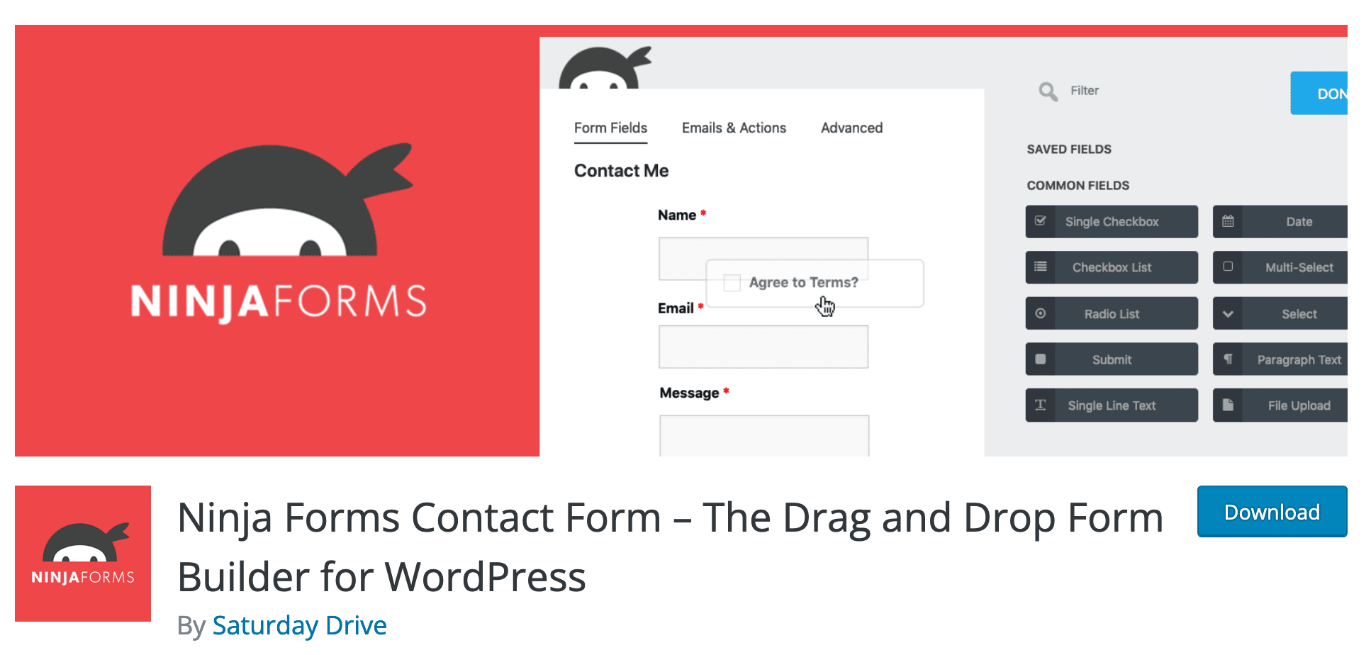 Ninja Forms is a form plugin on WordPress.