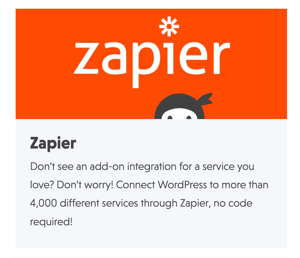 Ninja Forms offers an integration with Zapier.