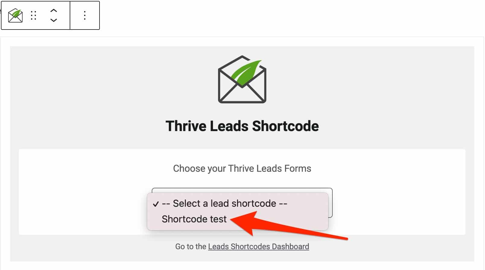 Thrive Leads Shortcode on Gutenberg.
