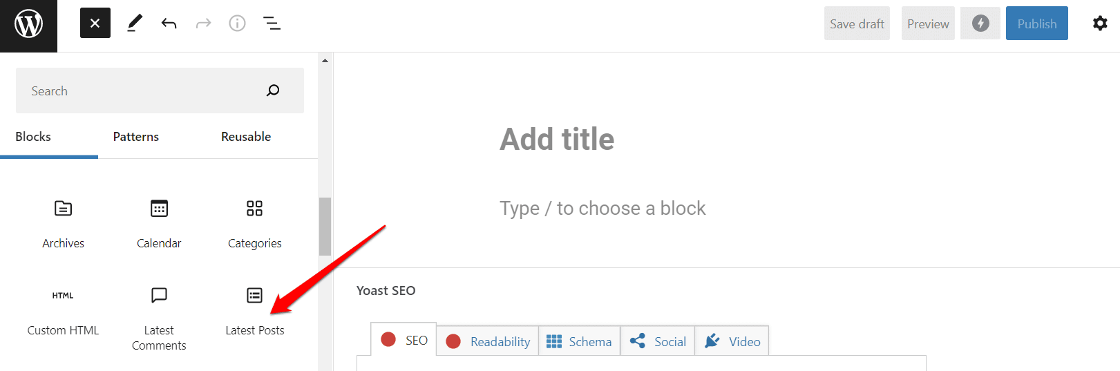 On WordPress you can add the "latest posts" block in the content.