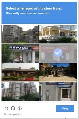 Captcha with images to select.