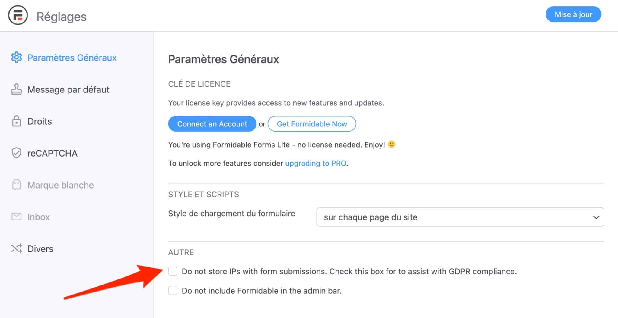 Formidable Forms offers options for GDPR compliance.