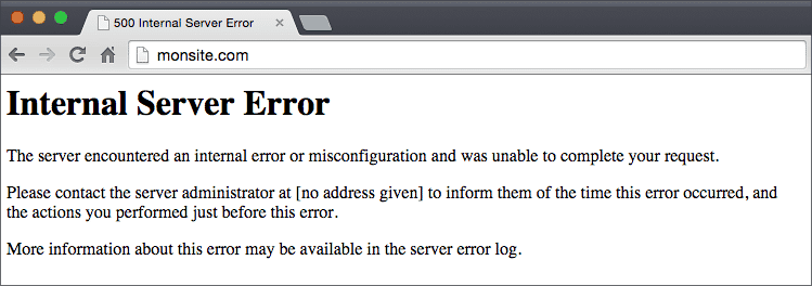 500 Internal Server Error example.