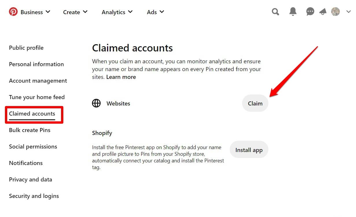 Pinterest allows you to claim accounts. 
