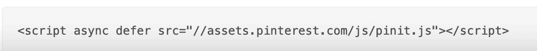 A JavaScript code snippet allowing to add a Pinterest button to WordPress.