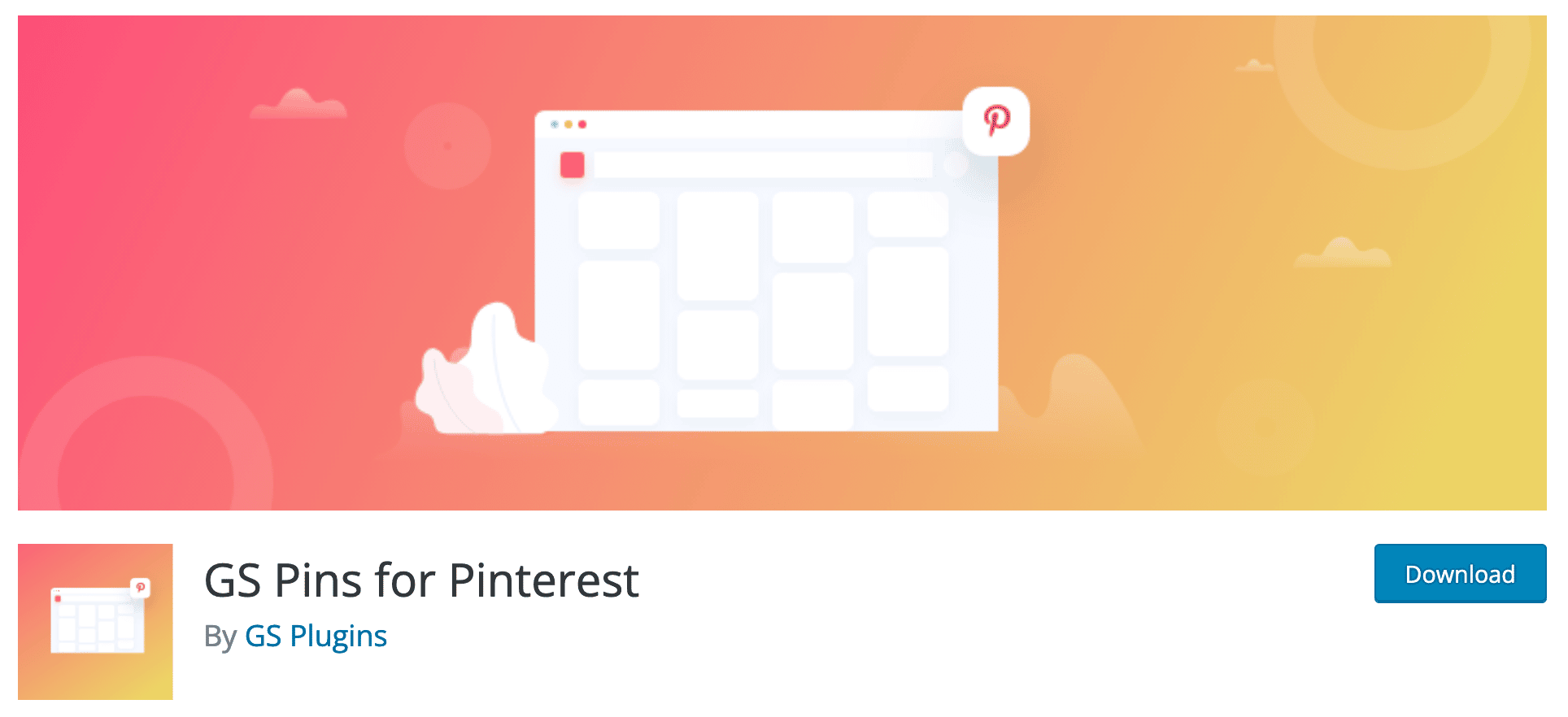The GS Pins for Pinterest plugin on WordPress. 