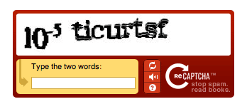 Example of a captcha to type words.