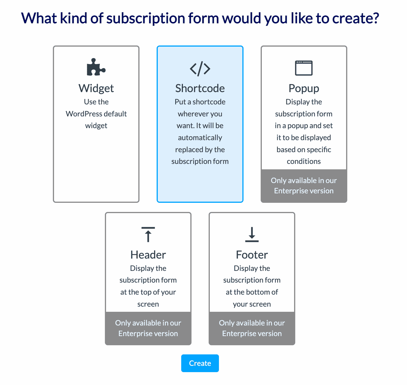AcyMailing allows you to create a subscription form with a shortcode that you can integrate anywhere.