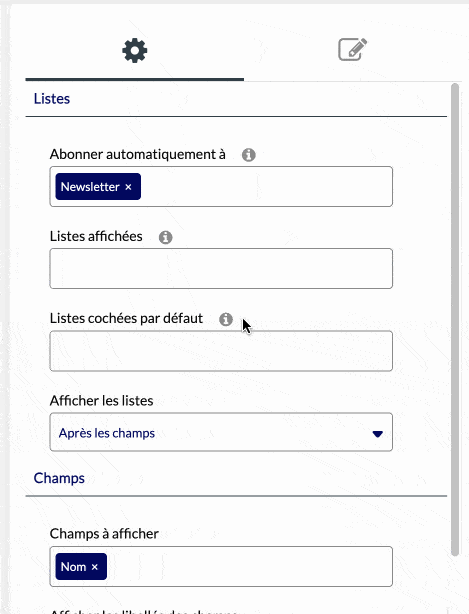 AcyMailing permet de personnaliser les textes du formulaire d'abonnement à une liste.