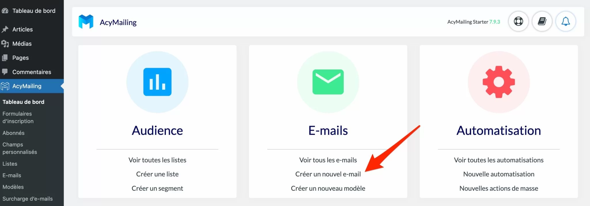 Creation of a newsletter with AcyMailing.