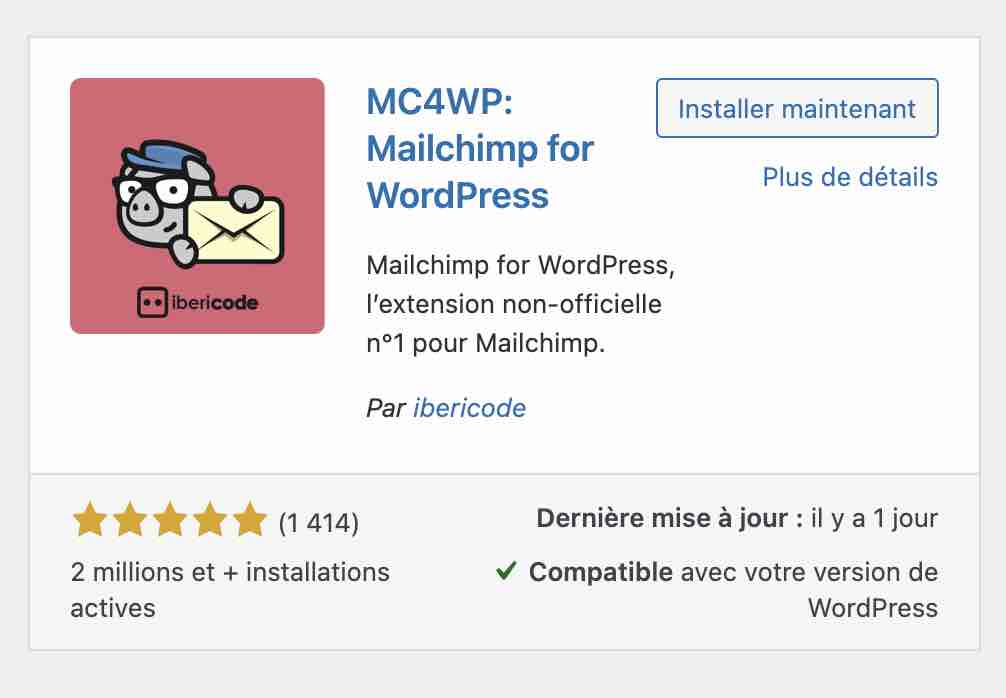 Mailchimp for WordPress aide à créer une newsletter sur WordPress.